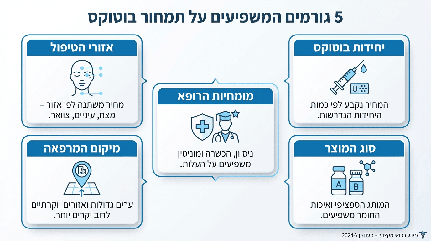 גורמים המשפיעים על מחיר הזרקת בוטוקס