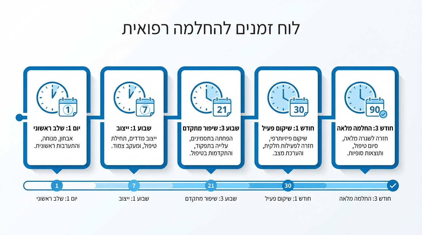 ציר זמן מקיף להחלמה מניתוח עפעפיים מיום ראשון ועד חודש שלישי
