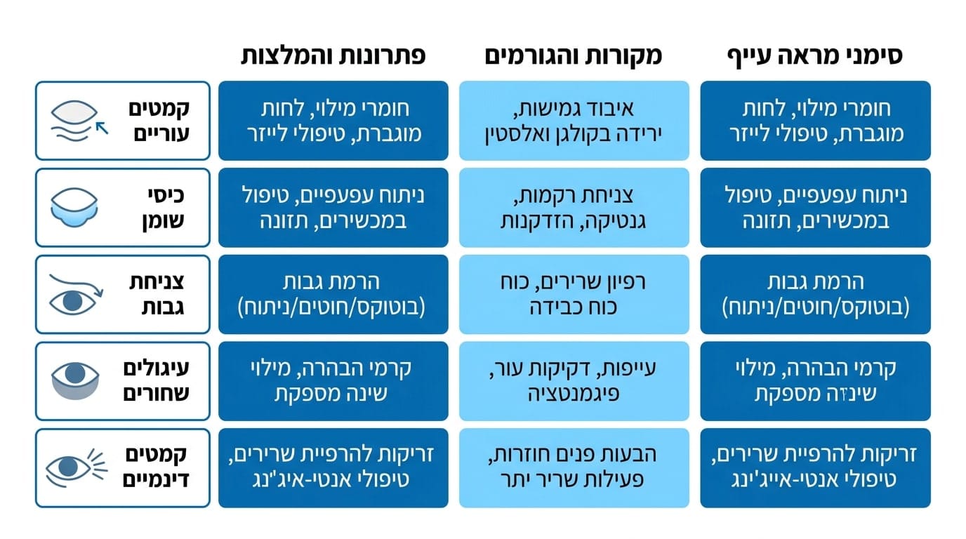 כיצד להבחין בין מראה עייף שמקורו בעפעפיים לבין מקורות אחרים