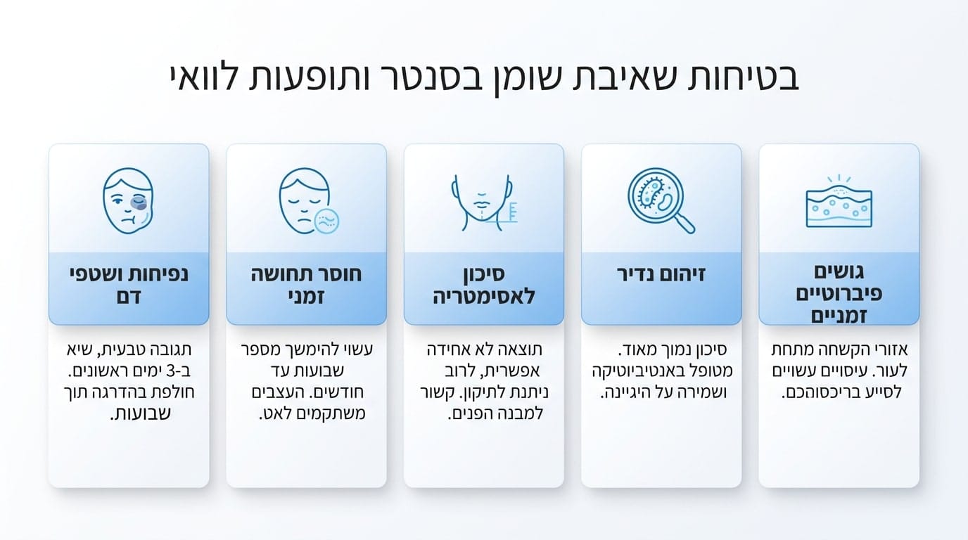 בטיחות, סיבוכים ותופעות לוואי בשאיבת שומן מהסנטר – מידע רפואי מקצועי