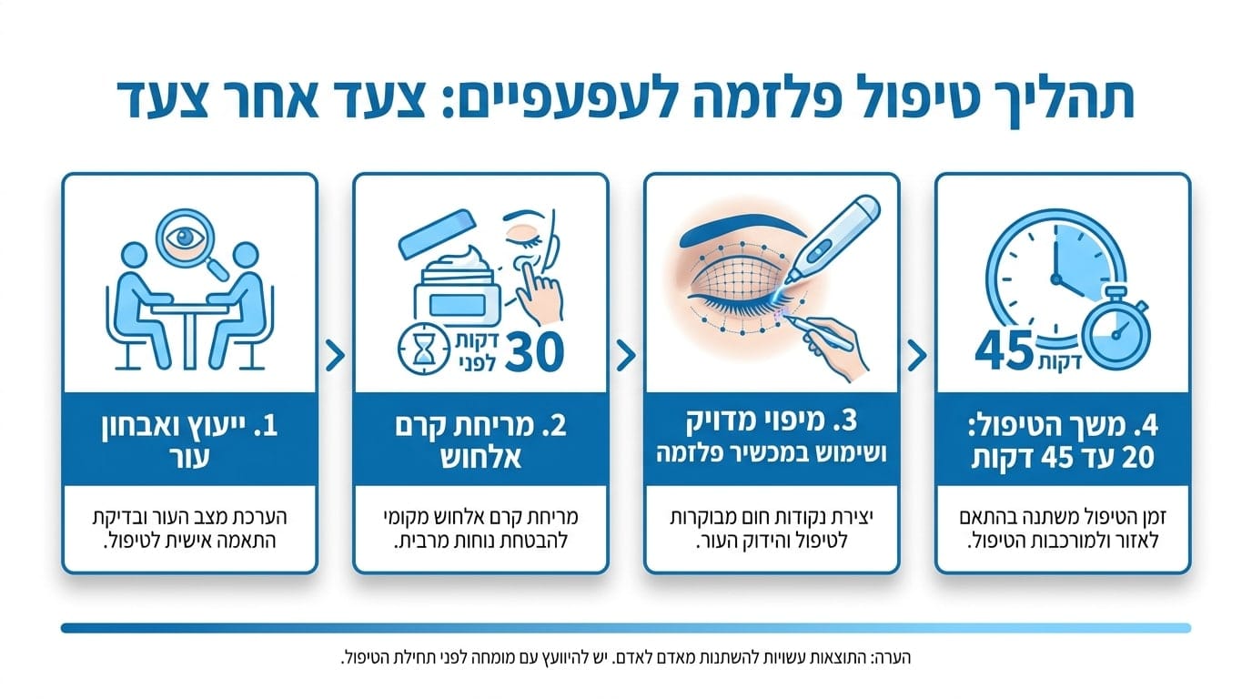 מדריך שלב אחר שלב לטיפול פלזמה להרמת עפעפיים ללא ניתוח