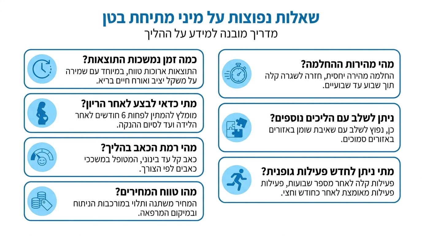 שאלות ותשובות נפוצות על מיני מתיחת בטן – ד