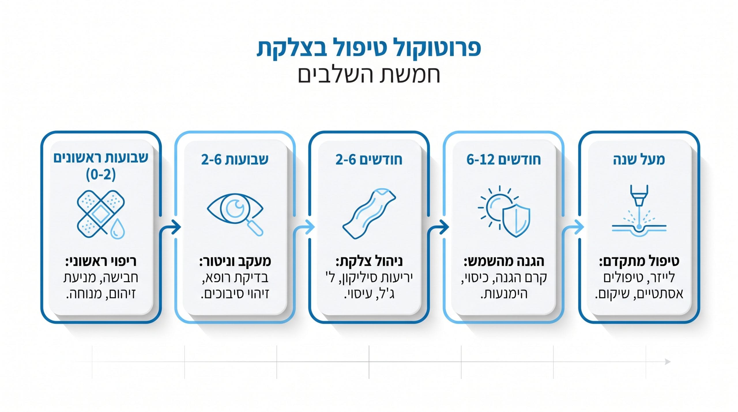 פרוטוקול טיפול בצלקת לפי שלבי ההחלמה אחרי מתיחת בטן