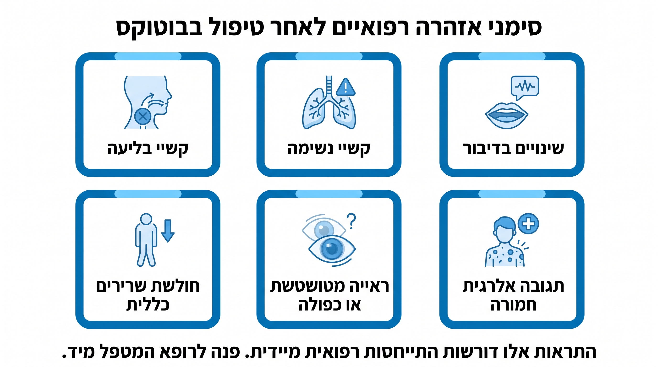 דגלים אדומים ומתי לפנות לטיפול רפואי דחוף לאחר בוטוקס
